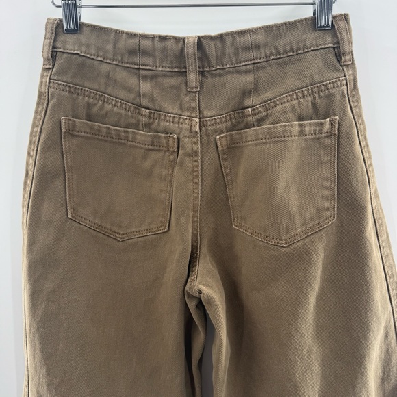 OAT New York Brown Barrel Jeans High Rise Cropped Balloon Leg Size 0 / 25 - Picture 4 of 6